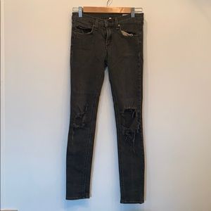 Black denim skinny jeans